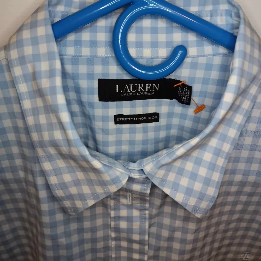 Lauren Ralph Lauren Non Iron Straight Fit Checked Button Front Shirt - Picture 6 of 8